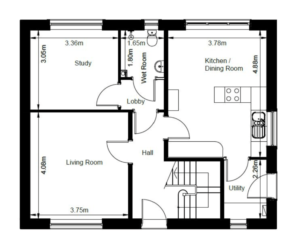 ground floor plan for plot 1 darcey