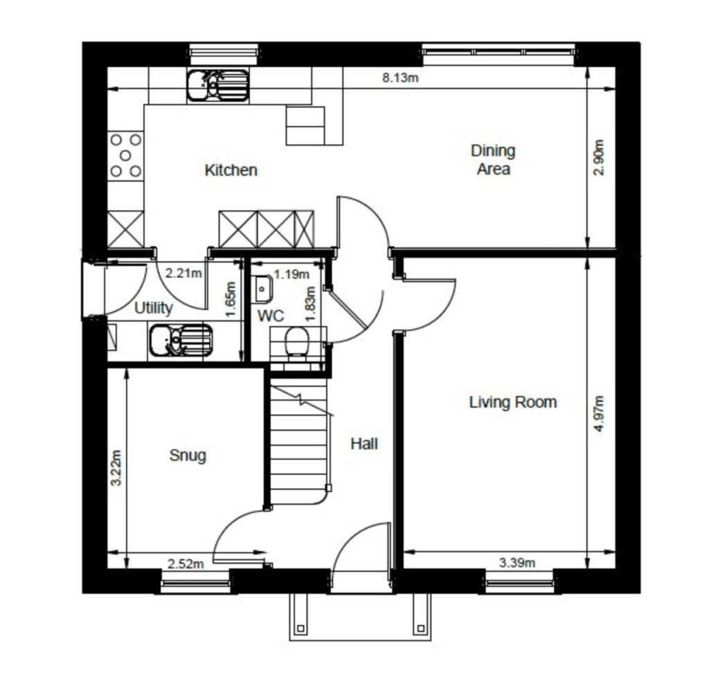 ground floor plan for plot 2 mortain