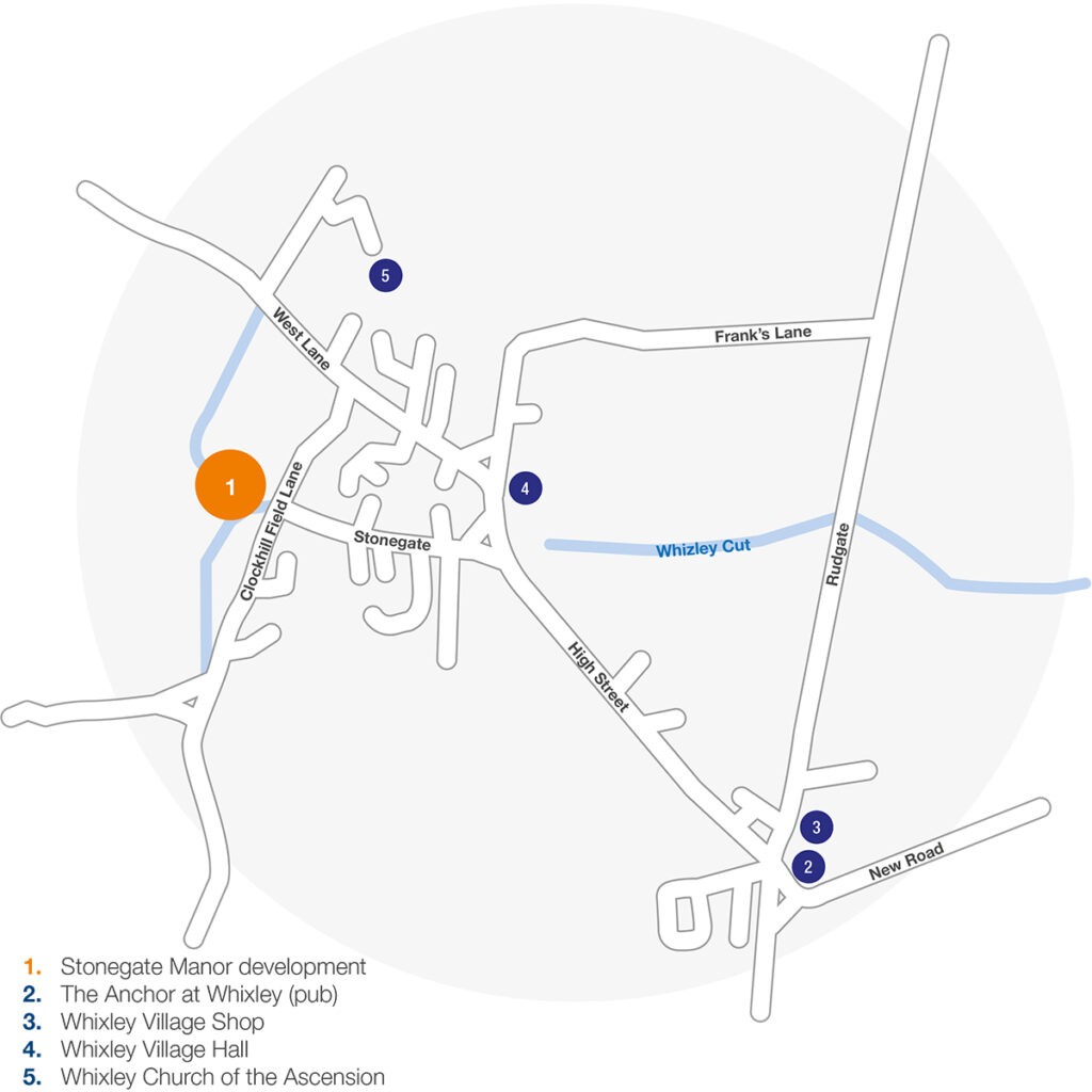Map of Whixley Village which shows where the development will be.